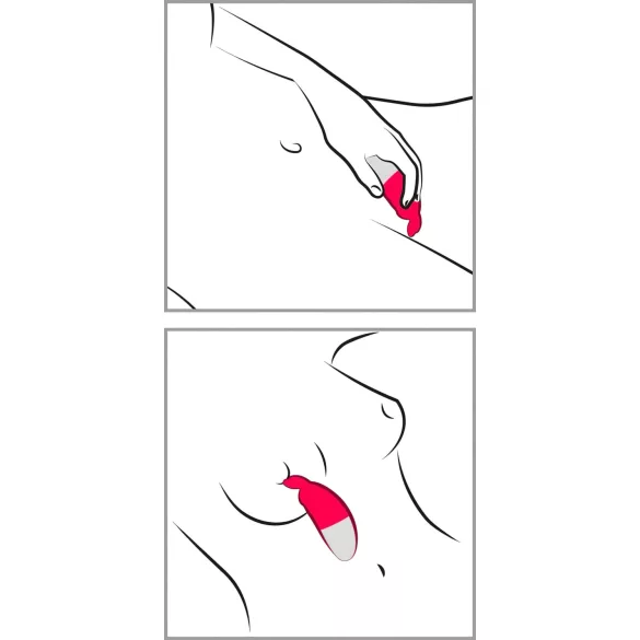 Happyrabbit Red Rechargeable Clitoral Vibrator - Battery Powered