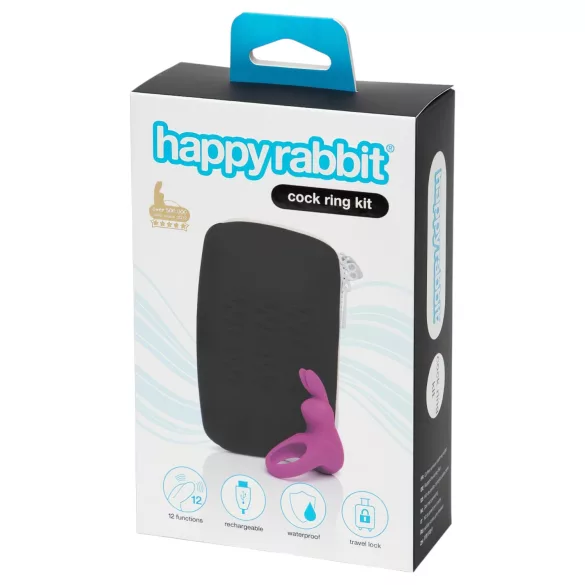 Happyrabbit Pleasure Pack - Vibrating Ring with Storage (Purple)