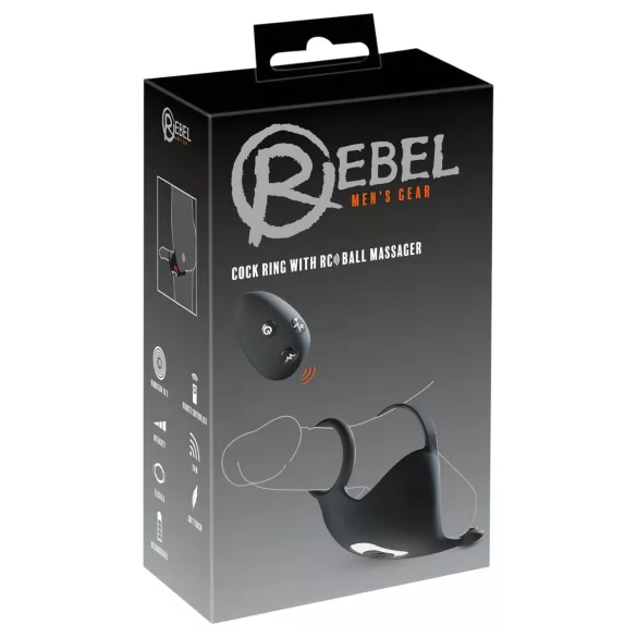 Rebel - Rechargeable Vibrating Ring & Stimulation Toy (Black)