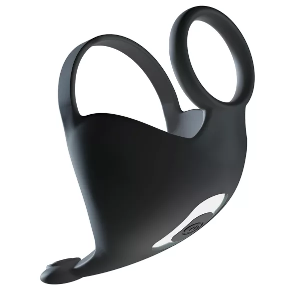 Rebel - Rechargeable Vibrating Ring & Stimulation Toy (Black)