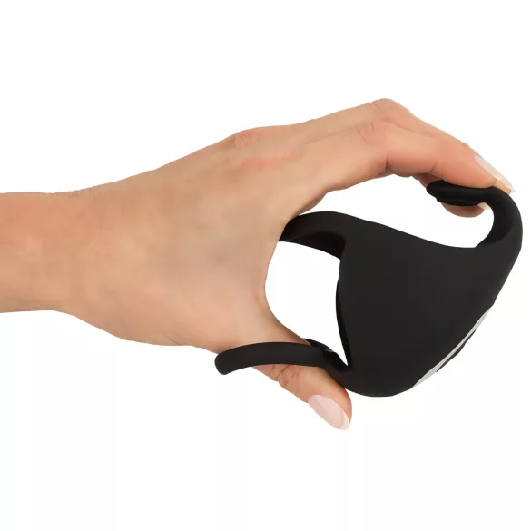 Rebel - Rechargeable Vibrating Ring & Stimulation Toy (Black)