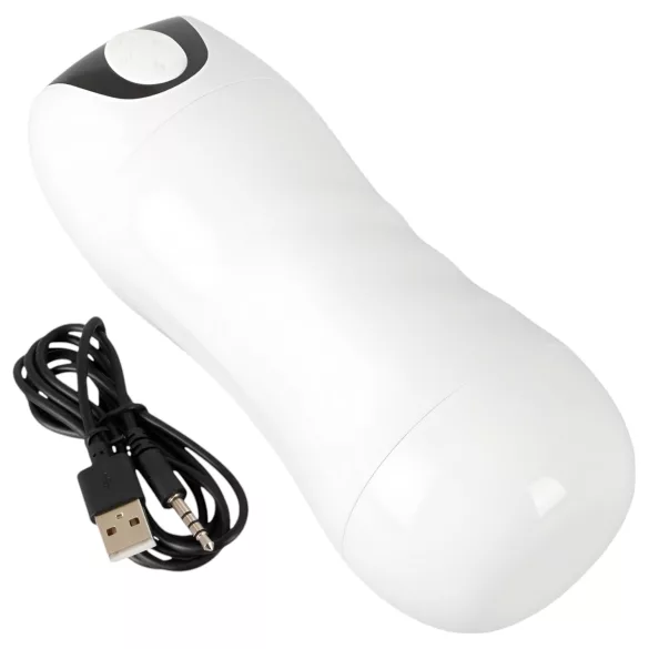 STROKER - Rechargeable, Suction-Vibrating Masturbator (White)