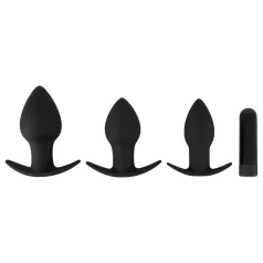   Black Velvet - Rechargeable Anal Vibrator Set - 3 Pieces (Black)
