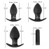 Black Velvet - Rechargeable Anal Vibrator Set - 3 Pieces (Black)