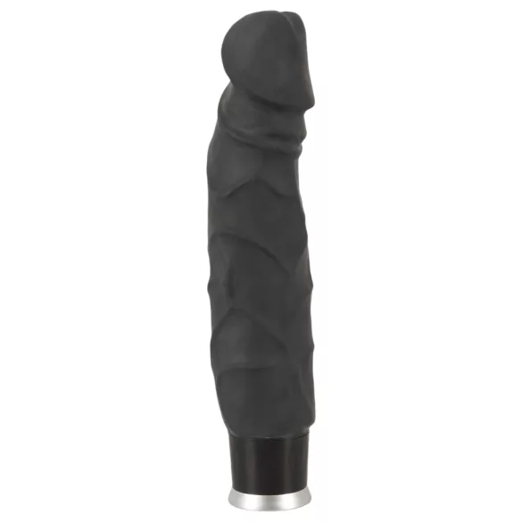 Nature Skin - realistic vibrator (black, 22 cm)