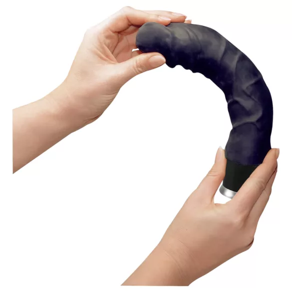 Nature Skin - realistic vibrator (black, 22 cm)
