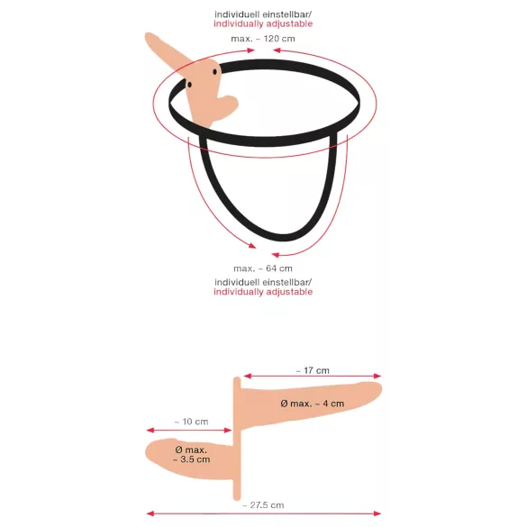 You2Toys - Strap-On Duo Vibrator - Natural