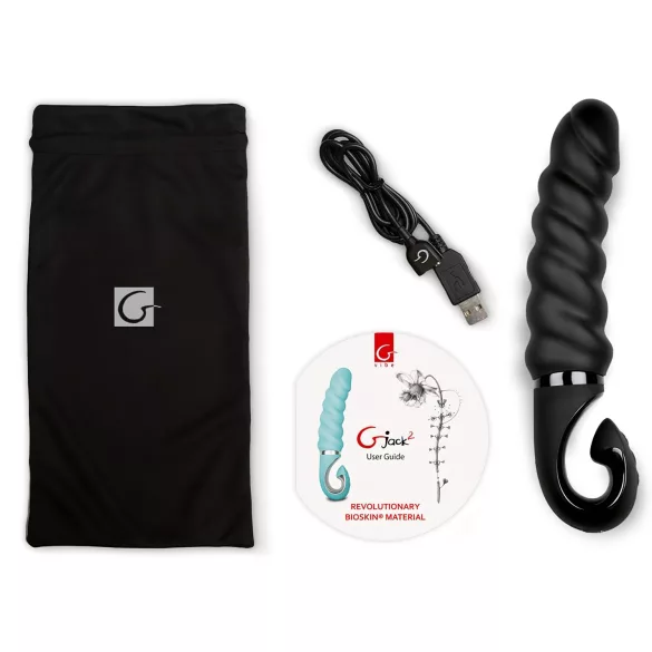 Gvibe G-jack 2: Rechargeable, Waterproof Silicone Vibrator (Black)