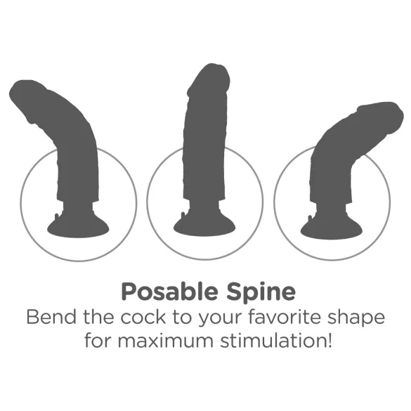 King Cock 7" Suction Cup Vibrator (18 cm) - Natural