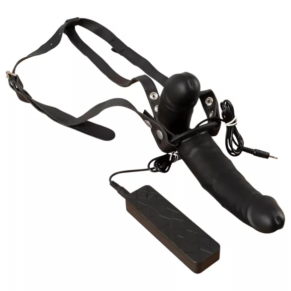 Double Thruster - Strap-On Dual Vibrator (Black)