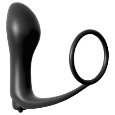 Analfantasy - Finger Anal Vibrator with Penis Ring (Black)
