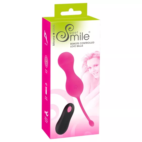 SMILE Love Balls - Rechargeable Pink Vibrating Egg with Remote Control