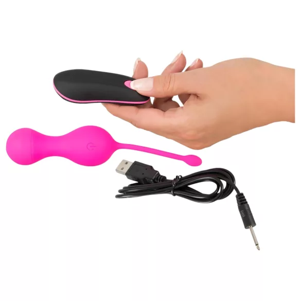 SMILE Love Balls - Rechargeable Pink Vibrating Egg with Remote Control