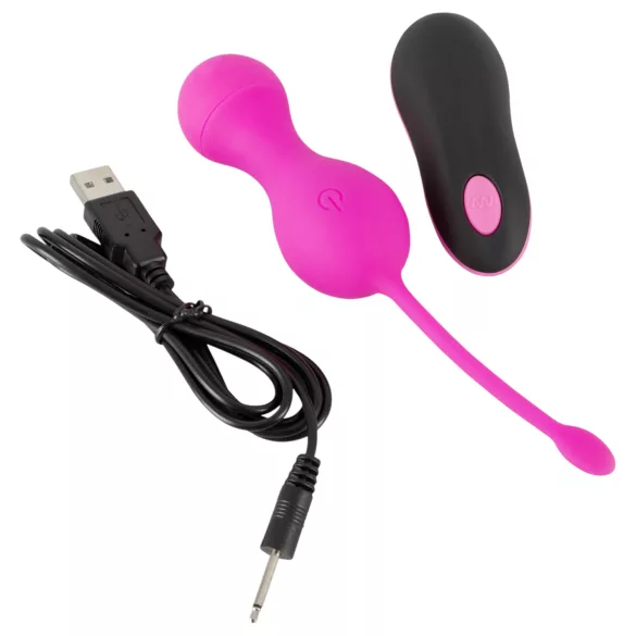 SMILE Love Balls - Rechargeable Pink Vibrating Egg with Remote Control