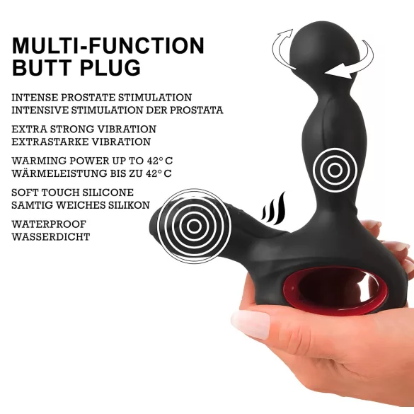 You2Toys Massager - Rotating, Heating Prostate Vibrator (Black)