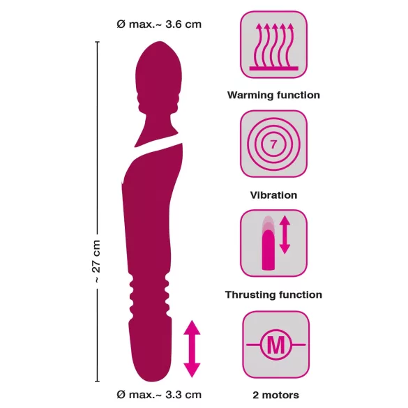 Javida Thrusting - 3-in-1 Massaging Vibrator (Red)