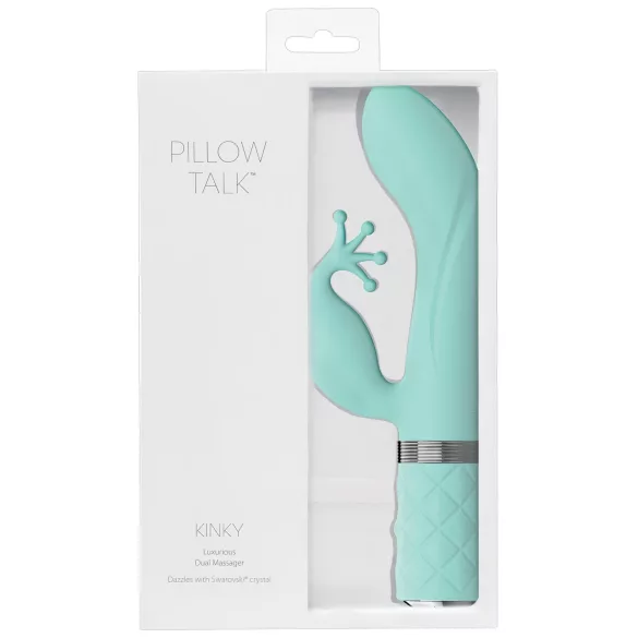 Pillow Talk Kinky - rechargeable, dual‑motor G‑spot vibrator (turquoise)