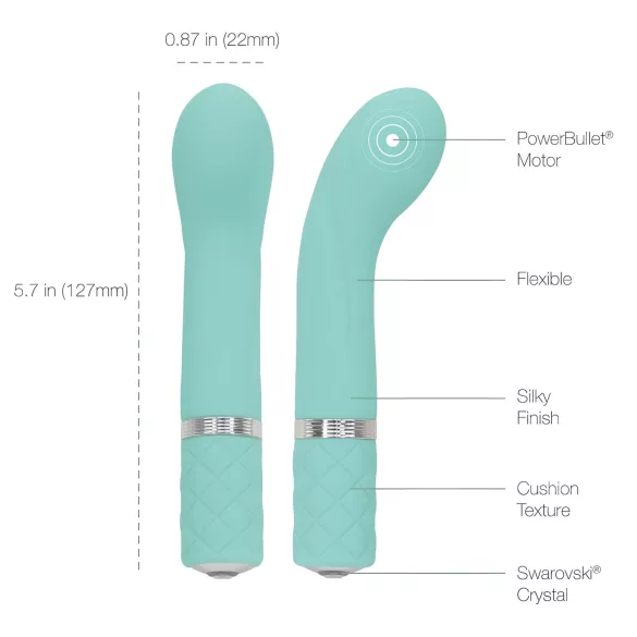 Pillow Talk Racy - Rechargeable Slim G-Spot Vibrator (Turquoise)