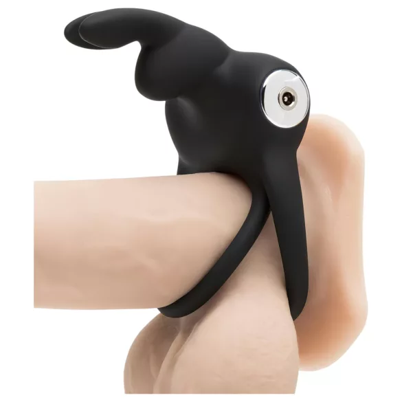 Happyrabbit Cock - Waterproof Rechargeable Penis & Testicle Ring (Black)