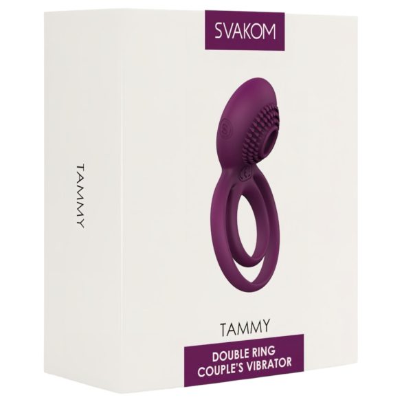 Svakom Tammy - Rechargeable Vibrating Penis Ring & Testicle Massager (Purple)