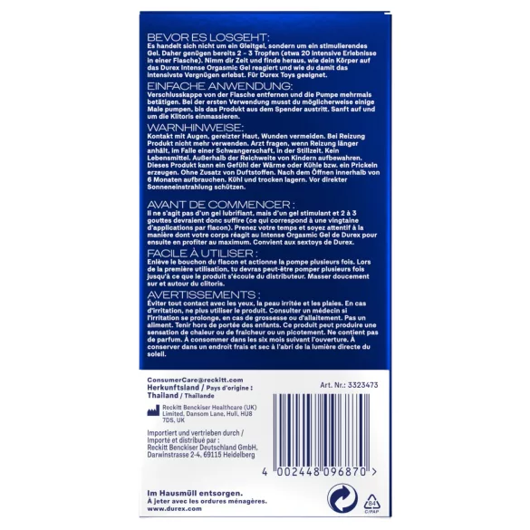 Durex Intense Orgasmic - clitoral stimulating gel (10 ml)