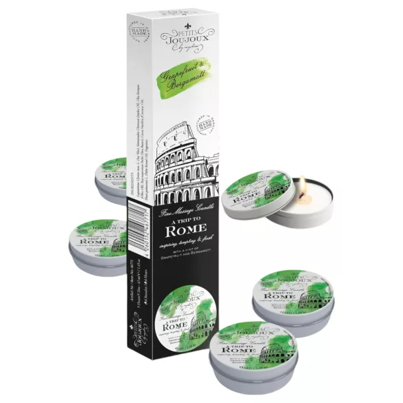 Petits Joujoux Rome Massage Candle - Grapefruit & Bergamot, Set of 5x43ml