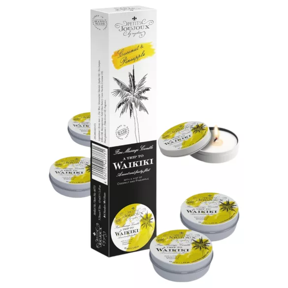 Petits Joujoux Waikiki Massage Candle - Coconut Pineapple (5x43ml)