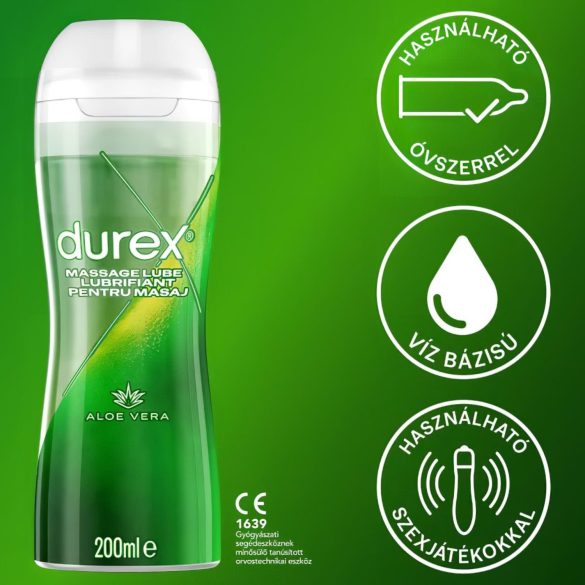 Durex 2in1 Massage Oil - Aloe Vera (200ml)