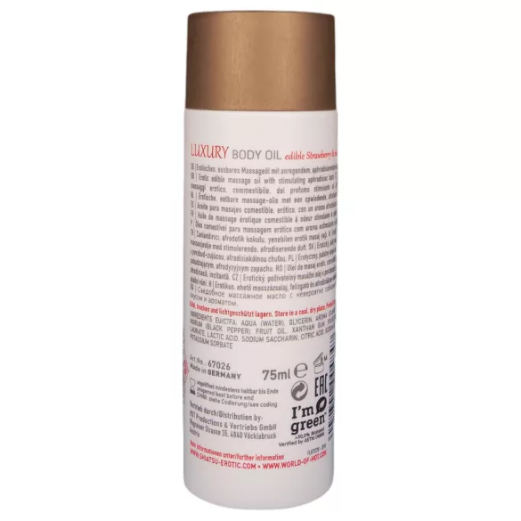 Shiatsu Luxury Edible Massage Oil - Strawberry & Red Pepper (75ml)