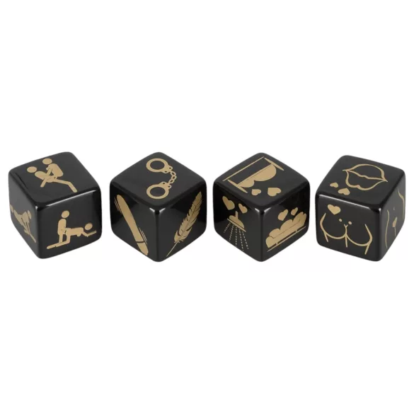 Black Sexy Dice Set - Set of 4