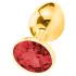 Sunfo - Gold Metal Anal Plug with Red Gem