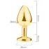 Sunfo - Gold Metal Anal Plug with Red Gem