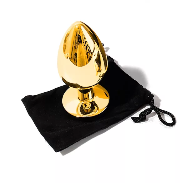 Sunfo - Gold Metal Anal Plug with Red Gem