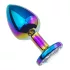 Sunfo - Metal Anal Plug with White Gem (Rainbow)