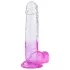 Sunfo - Suction Cup Dildo with Balls - 22cm (Clear Purple)