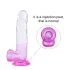 Sunfo - Suction Cup Dildo with Balls - 22cm (Clear Purple)