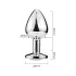 Sunfo - metal anal plug with heart-shaped jewel (silver-white)