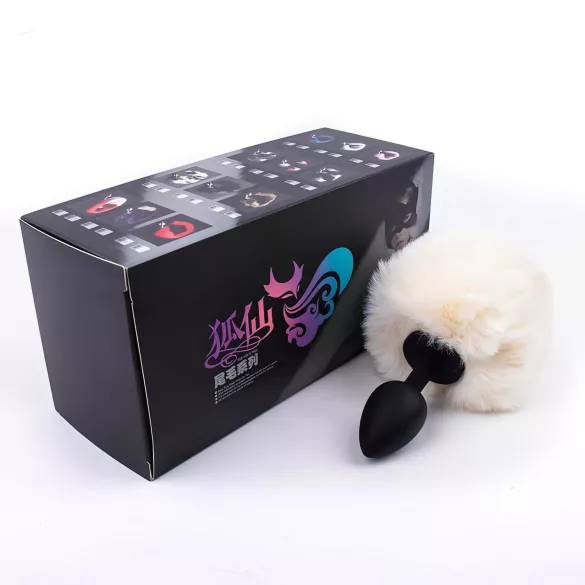 Sunfo - Bunny Tail Anal Plug (Black & White)