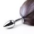 Sunfo - Silver-Black Metal Anal Plug with Fox Tail