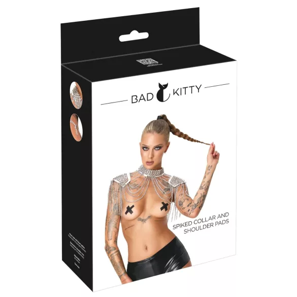Bad Kitty - chain shoulder ornament (silver)