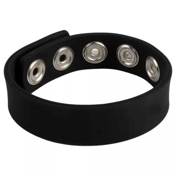 Pulselock Forge - adjustable snap‑fastening silicone cock ring (black) - 228 mm