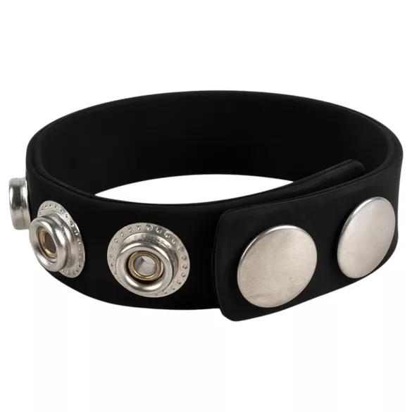 Pulselock Forge - adjustable snap‑fastening silicone cock ring (black) - 228 mm