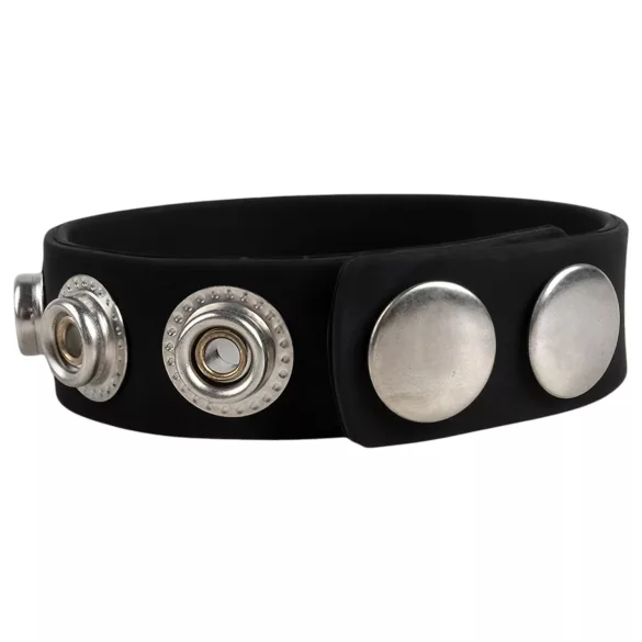 Pulselock Forge - adjustable snap‑fastening silicone cock ring (black) - 228 mm