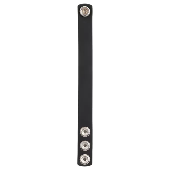 Pulselock Forge - adjustable snap‑fastening silicone cock ring (black) - 200 mm