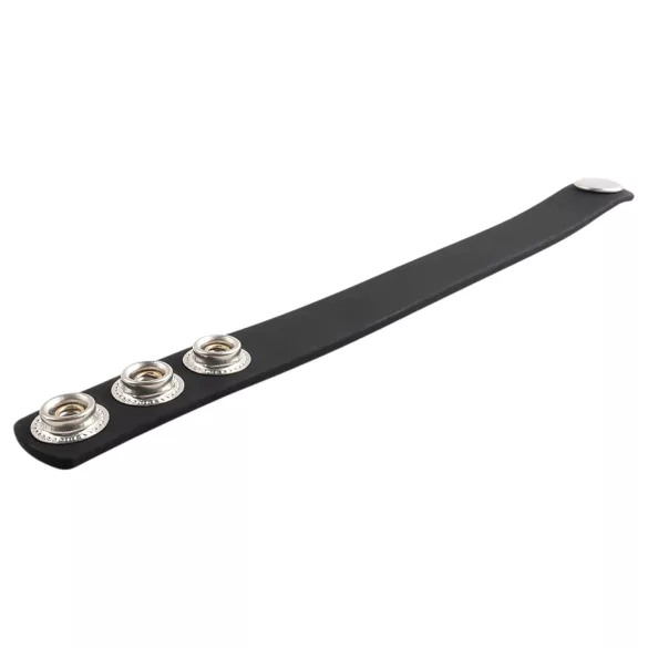 Pulselock Forge - adjustable snap‑fastening silicone cock ring (black) - 200 mm