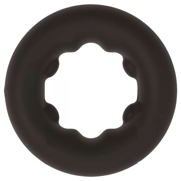 Pulselock Cocktura - dotted silicone penis ring (black) - 27 mm