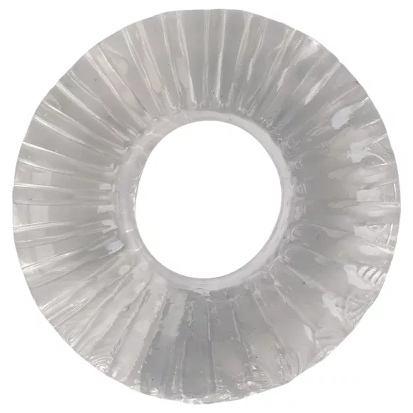 Pulselock Cocktura - Ribbed TPE cock ring (transparent) - 19 mm
