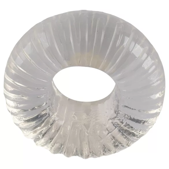 Pulselock Cocktura - Ribbed TPE cock ring (transparent) - 19 mm