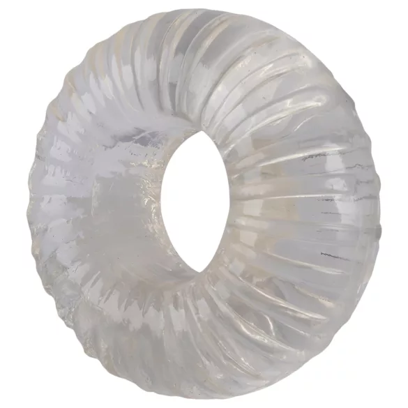 Pulselock Cocktura - Ribbed TPE cock ring (transparent) - 19 mm