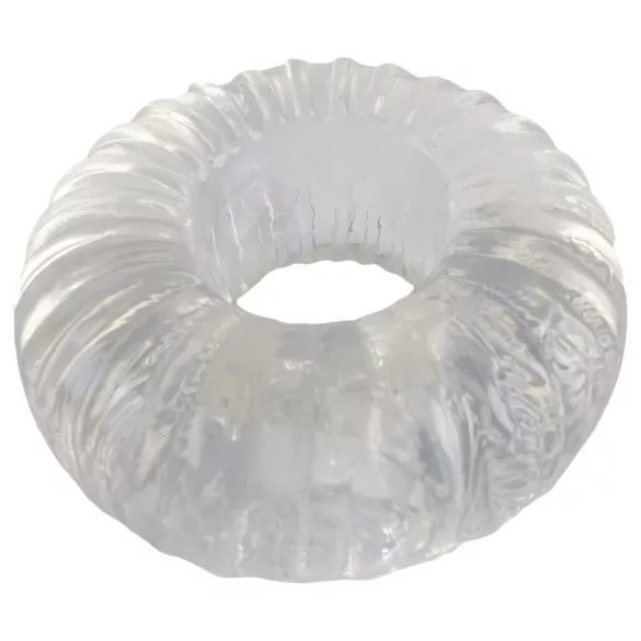 Pulselock Cocktura - Ribbed TPE cock ring (transparent) - 19 mm
